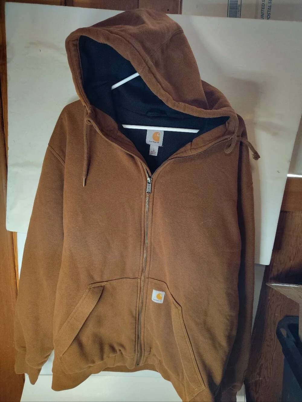 Carhartt Hooded Full Zip Jacket Thermal Lined Size Large Tall Made In Mexico